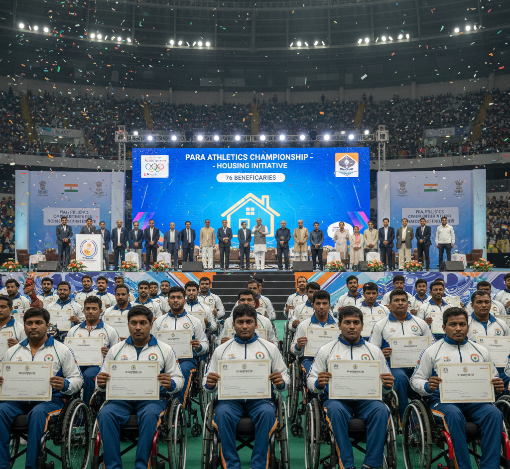 पैरा एथलेटिक्स चैंपियनशिप की तैयारी तेज, 76 लाभार्थियों को मिले आवास स्वीकृति पत्र