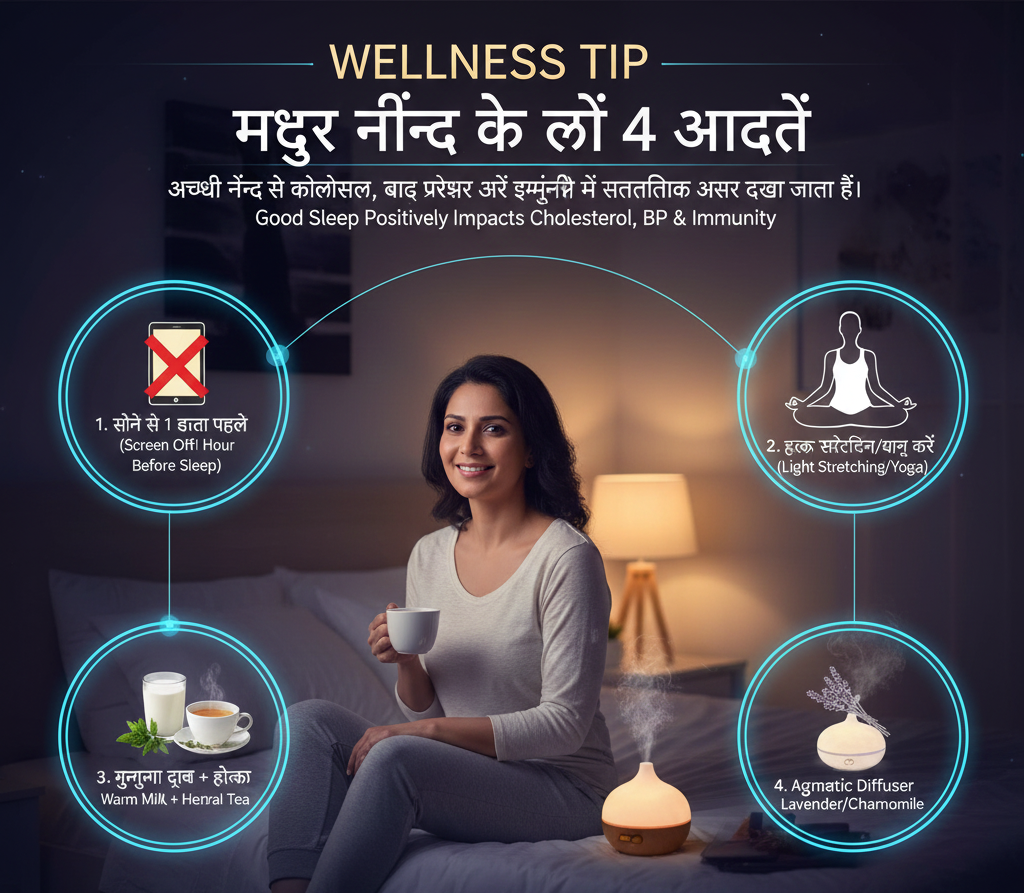 वेलनेस टिप — मधुर नींद के लिए 4 आदतें