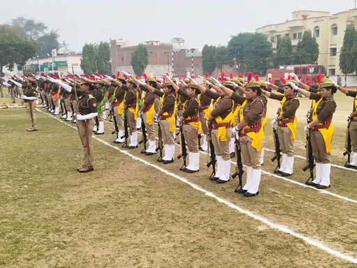 पूर्वाभ्यास, पुलिस लाइन में जवानों ने दिखाया जोश